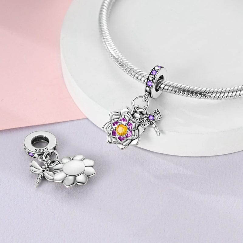 Liora Atelier Lotus Blossom & Dragonfly Harmony Charm