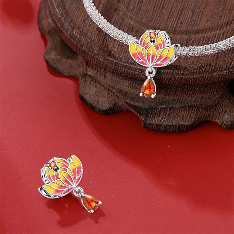 Liora Atelier Lotus Blossom with Amber Drop Charm
