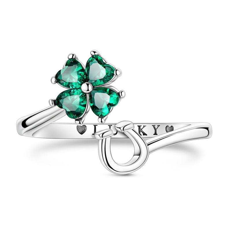 Liora Atelier Lucky Charm Four - Leaf Clover & Horseshoe Ring