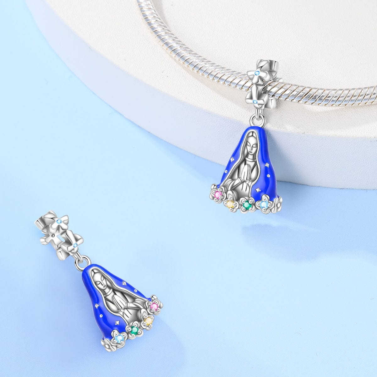 Liora Atelier Madonna Charm with Colorful Gemstone Accents