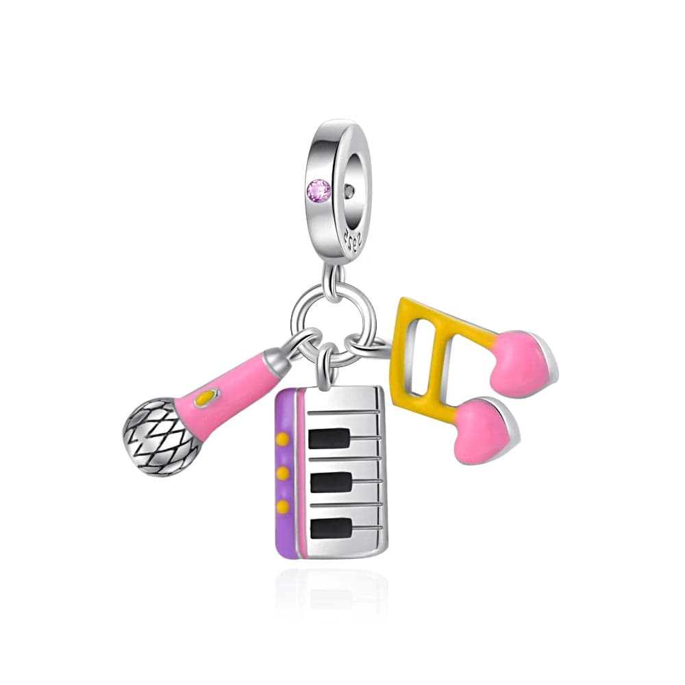 Liora Atelier Microphone Piano and Note Music Triple Dangle Charm