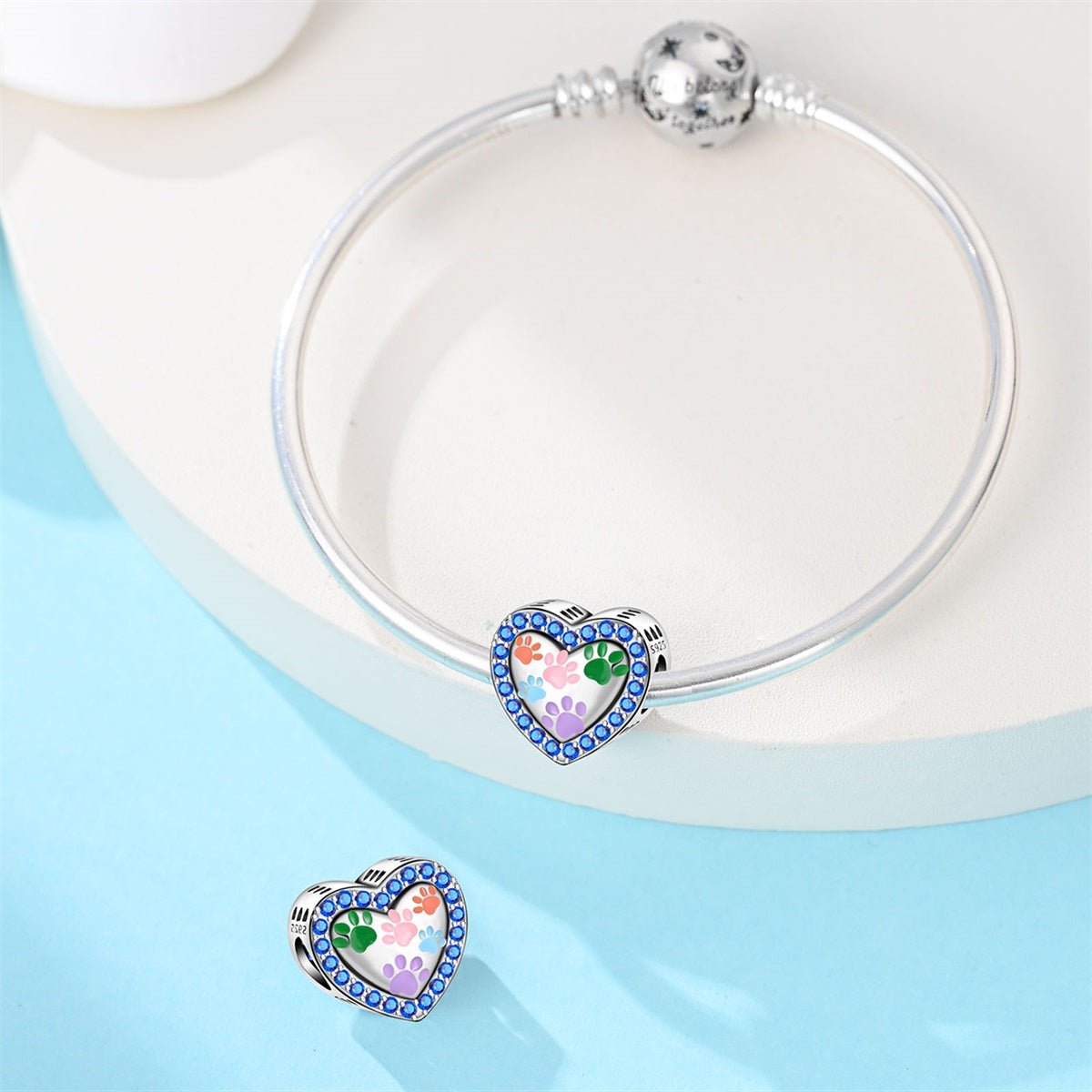 Liora Atelier Multicolor Paw Prints Heart Charm