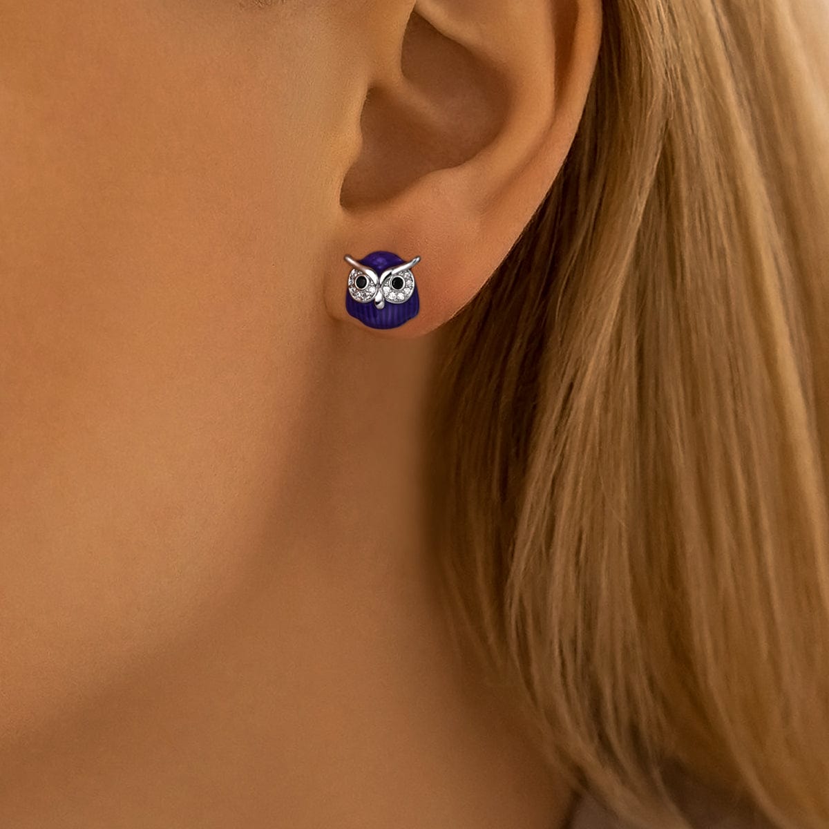 Liora Atelier Mystical Night Owl Crystal Stud Earrings