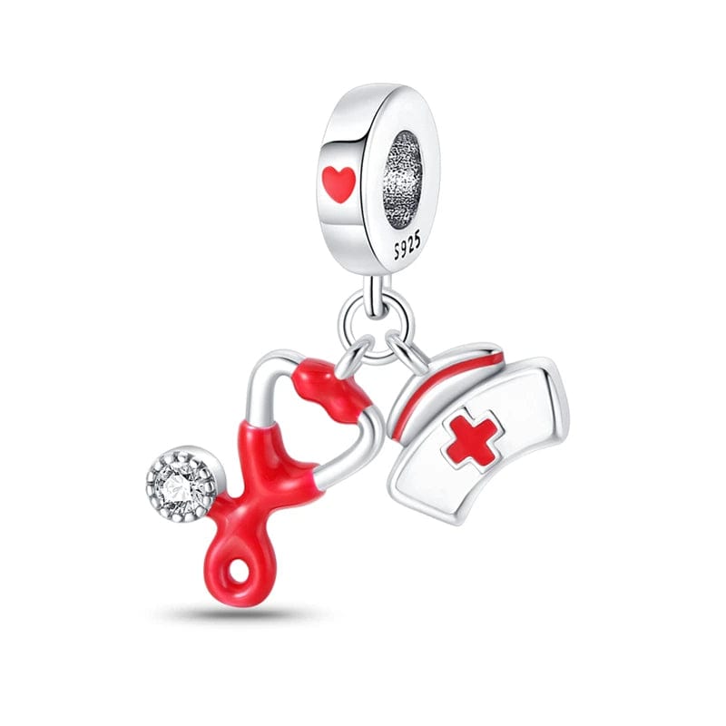 Liora Atelier Nurse's Heart, Stethoscope and Cap Charm