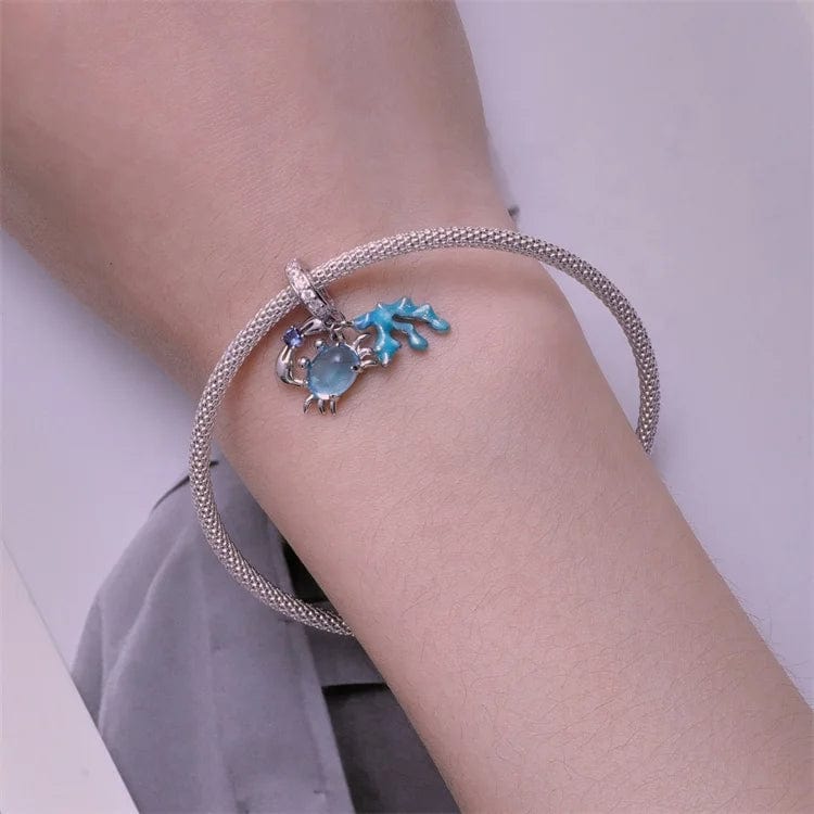 Liora Atelier Ocean Blue Crab with Coral Dangle Charm