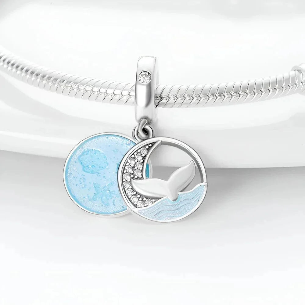 Liora Atelier Ocean Blue Whale Tail Dangle Charm