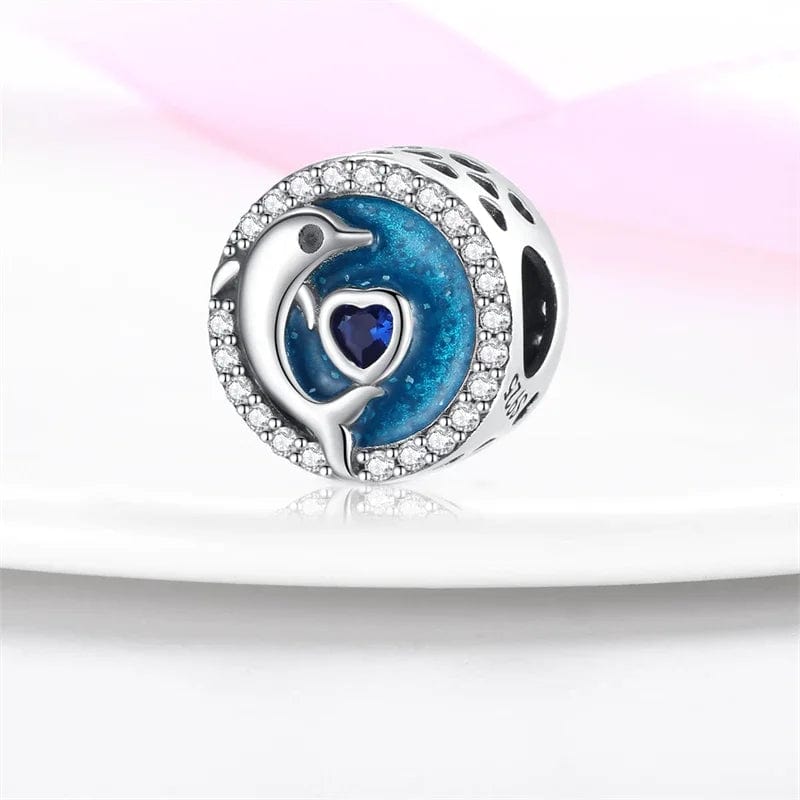 Liora Atelier Ocean Dolphin and Heart Circle Charm