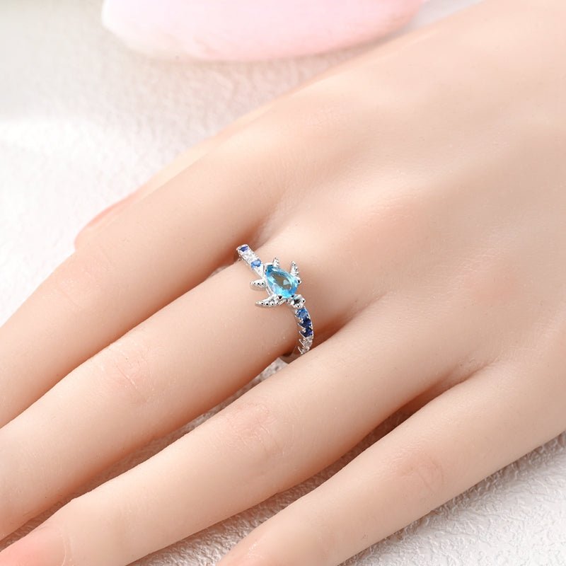Liora Atelier Ocean Turtle with Blue Crystal Ring