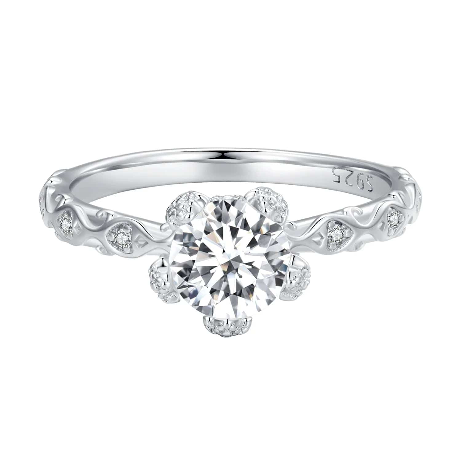 Liora Atelier Pangama Floral Moissanite Engagement Ring