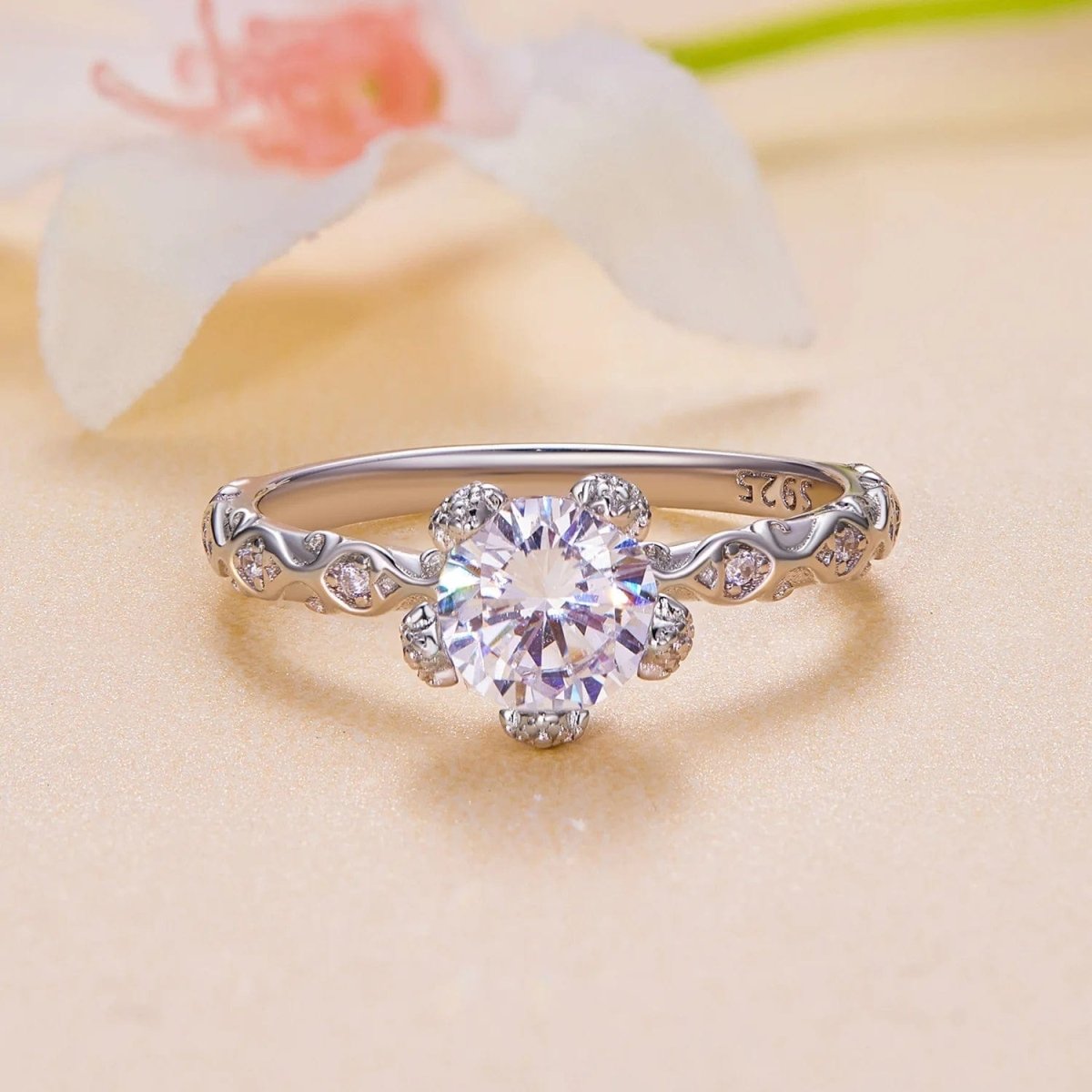 Liora Atelier Pangama Floral Moissanite Engagement Ring