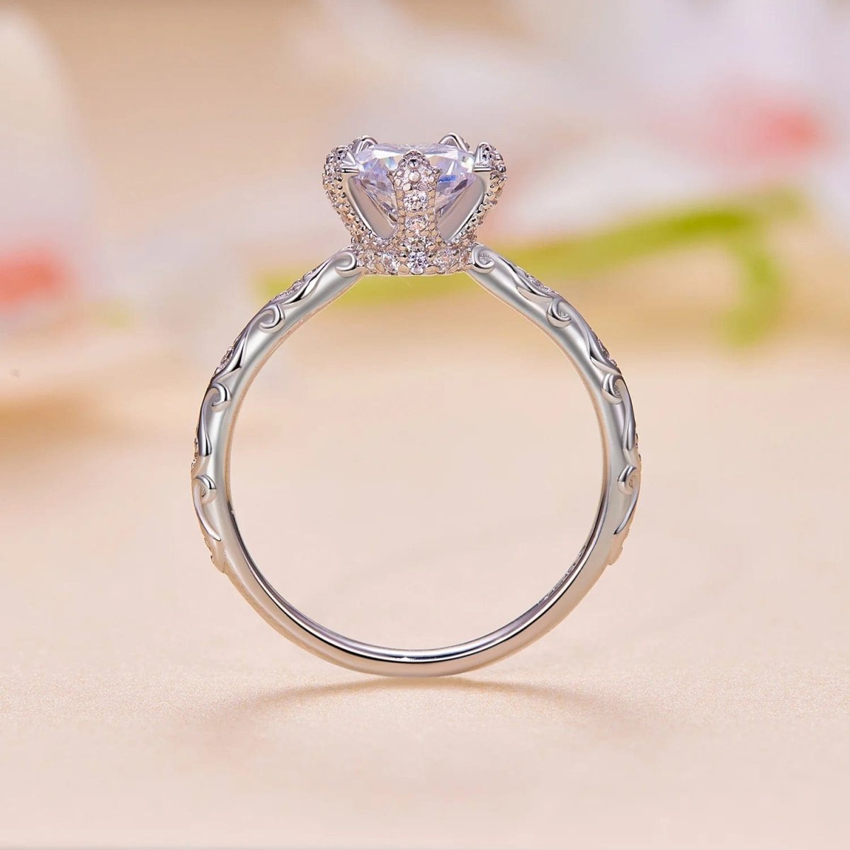 Liora Atelier Pangama Floral Moissanite Engagement Ring