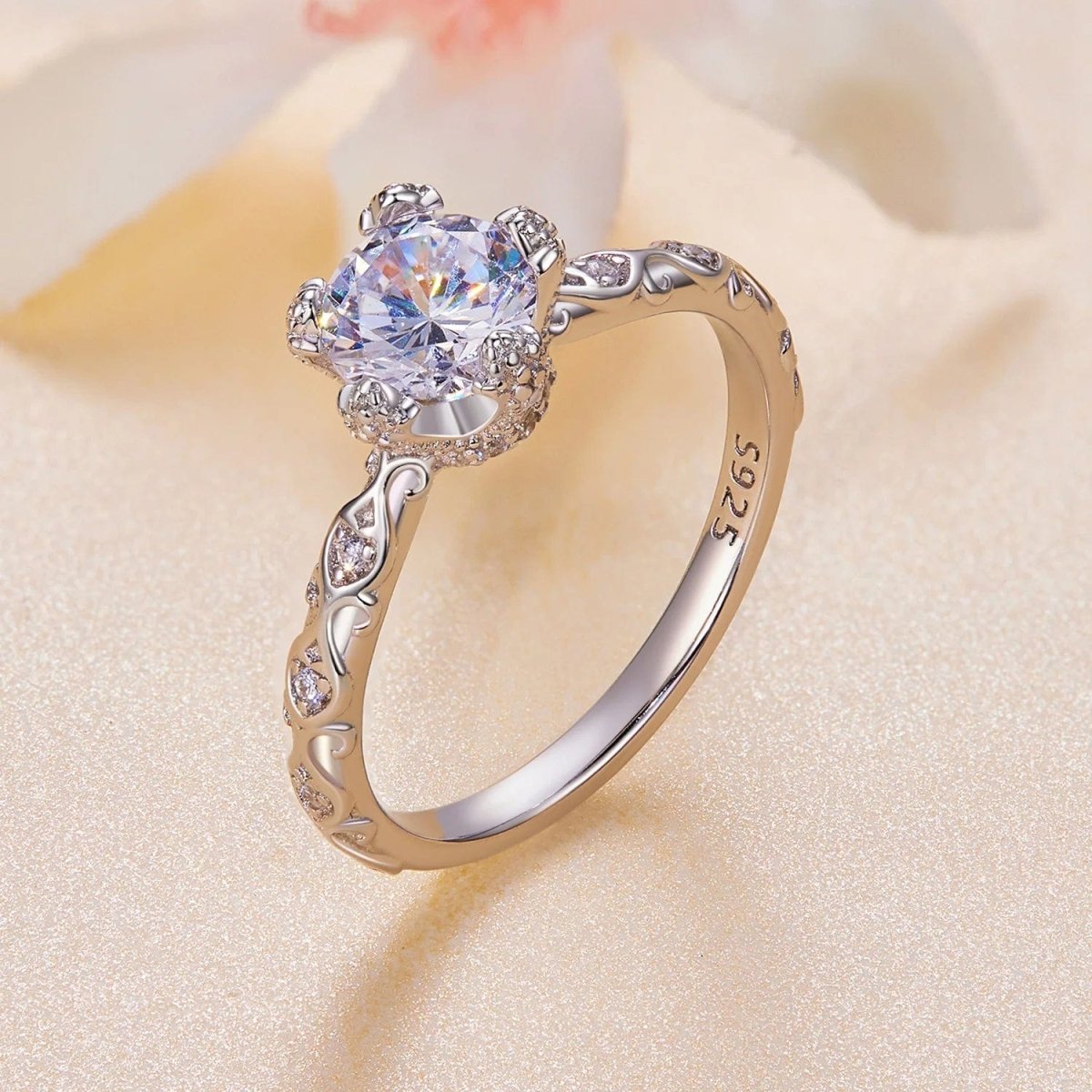 Liora Atelier Pangama Floral Moissanite Engagement Ring