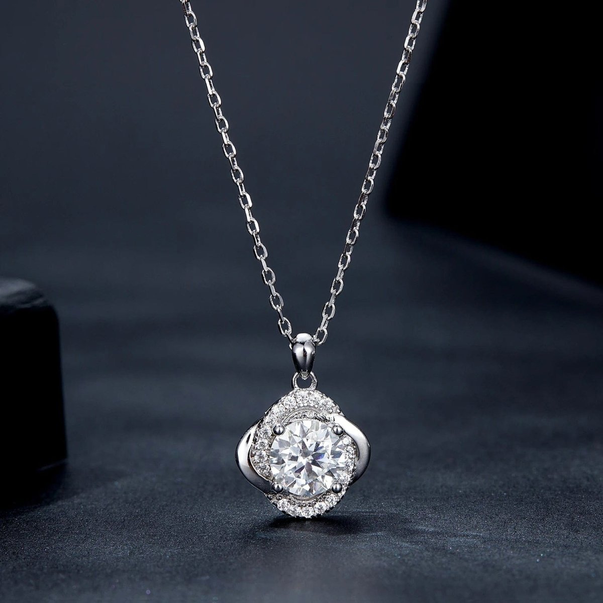 Liora Atelier Pangama Moissanite Halo Necklace