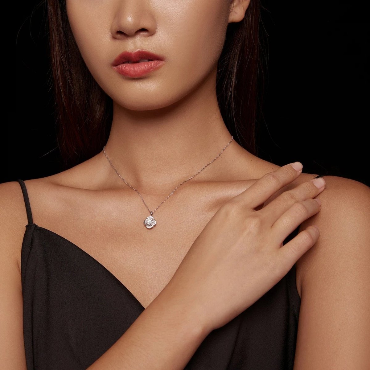 Liora Atelier Pangama Moissanite Halo Necklace
