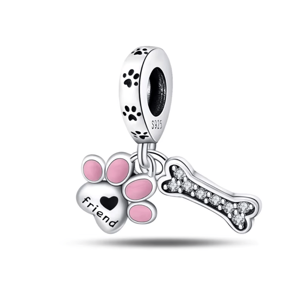 Liora Atelier Paw Print & Bone Pet Friend Dangle Charm