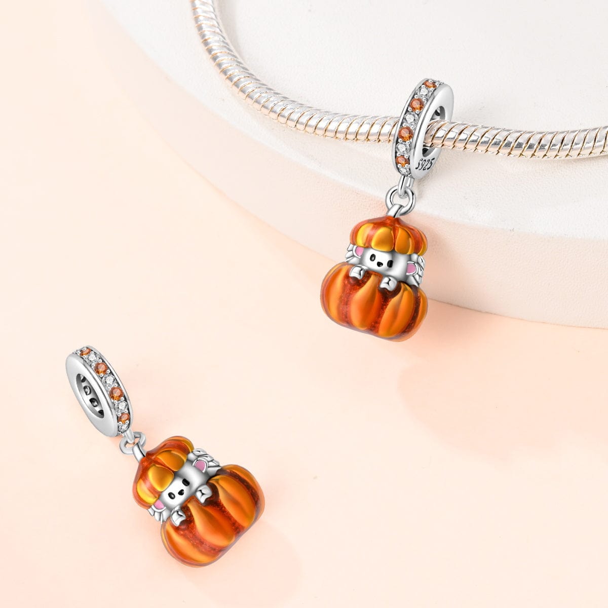 Liora Atelier Peek - a - Boo Pumpkin Hedgehog Charm