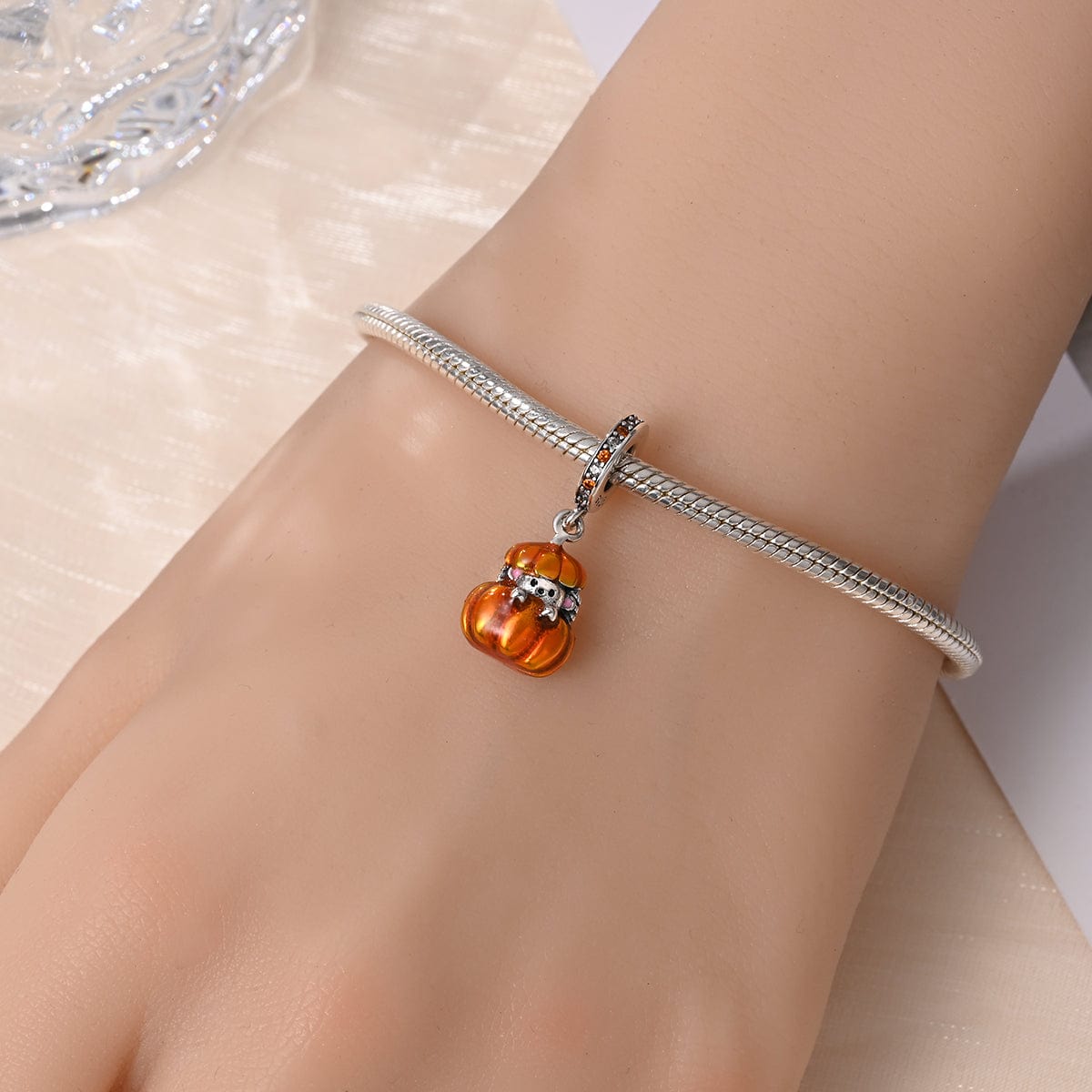 Liora Atelier Peek - a - Boo Pumpkin Hedgehog Charm