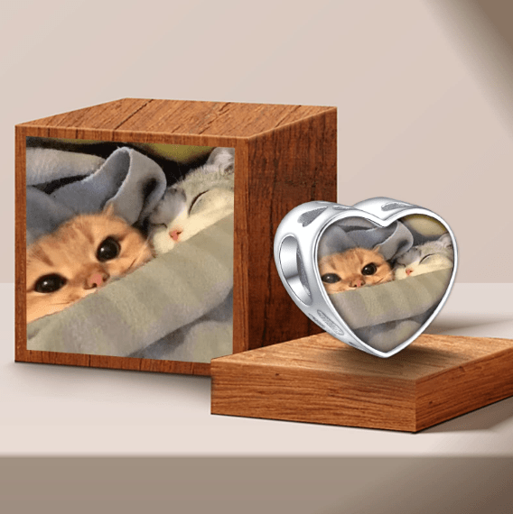Liora Atelier Personalized Cat Heart Photo Charm
