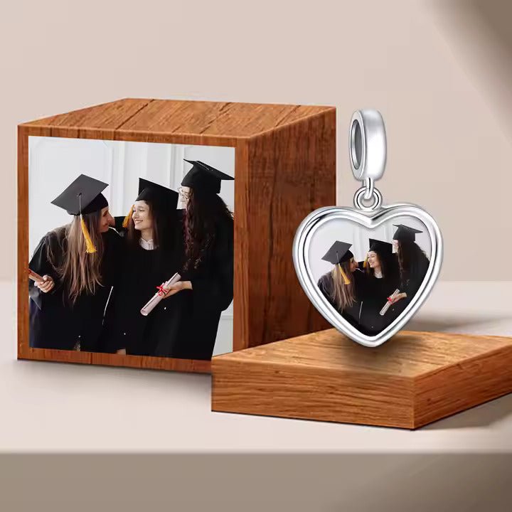 Liora Atelier Personalized Double Heart Photo Charm