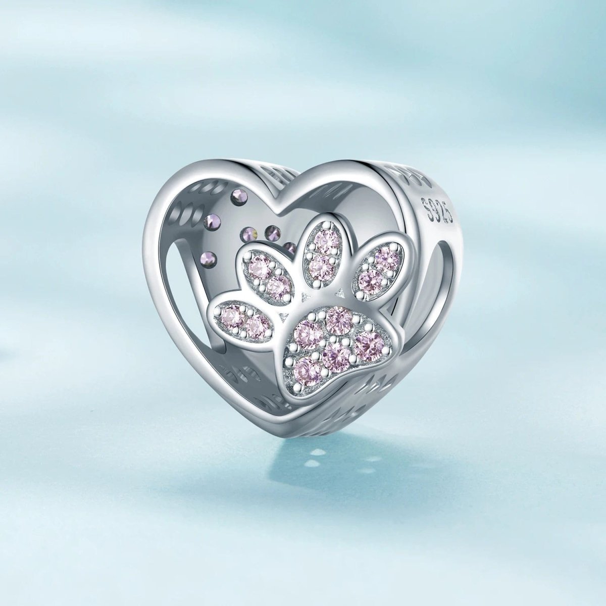 Liora Atelier Personalized Paw Print Engraved Heart Charm