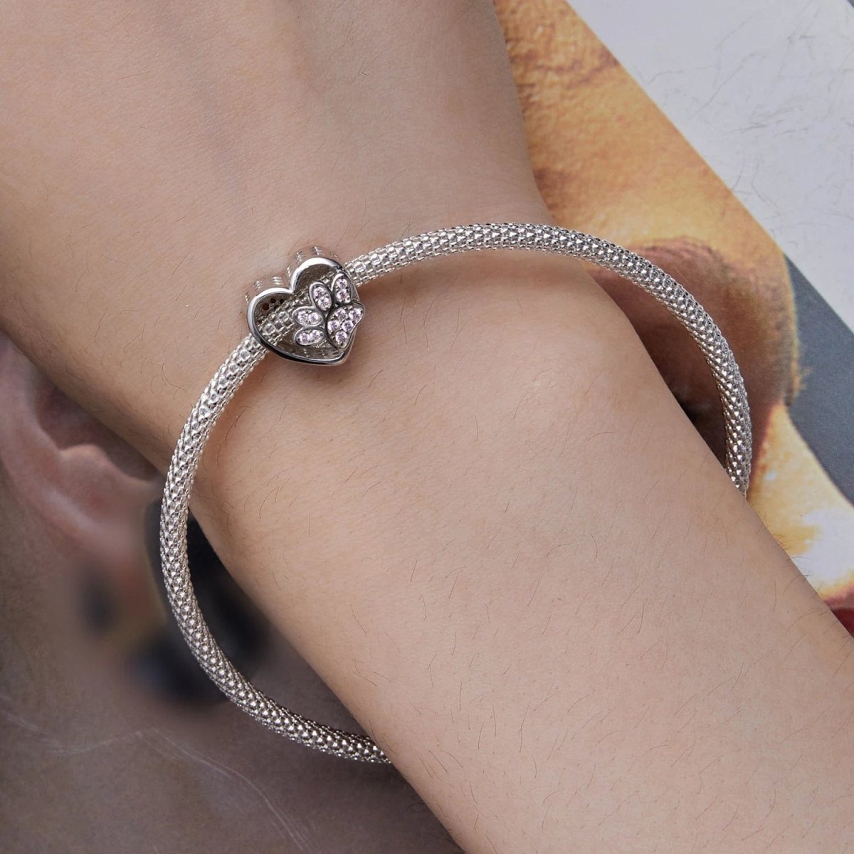 Liora Atelier Personalized Paw Print Engraved Heart Charm