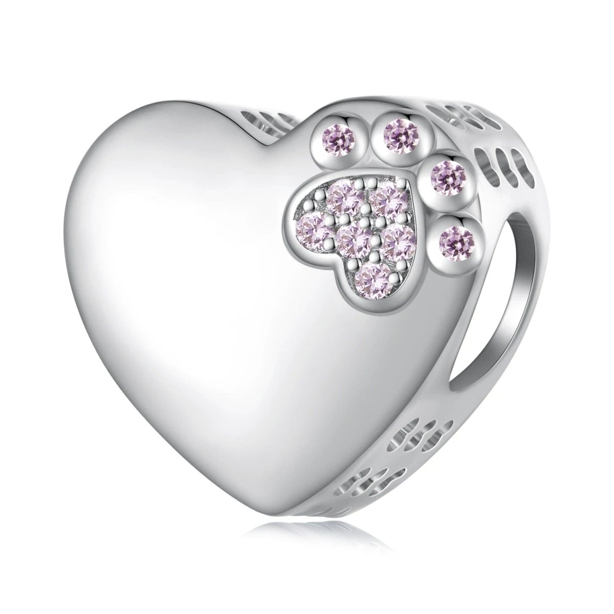 Liora Atelier Personalized Paw Print Engraved Heart Charm