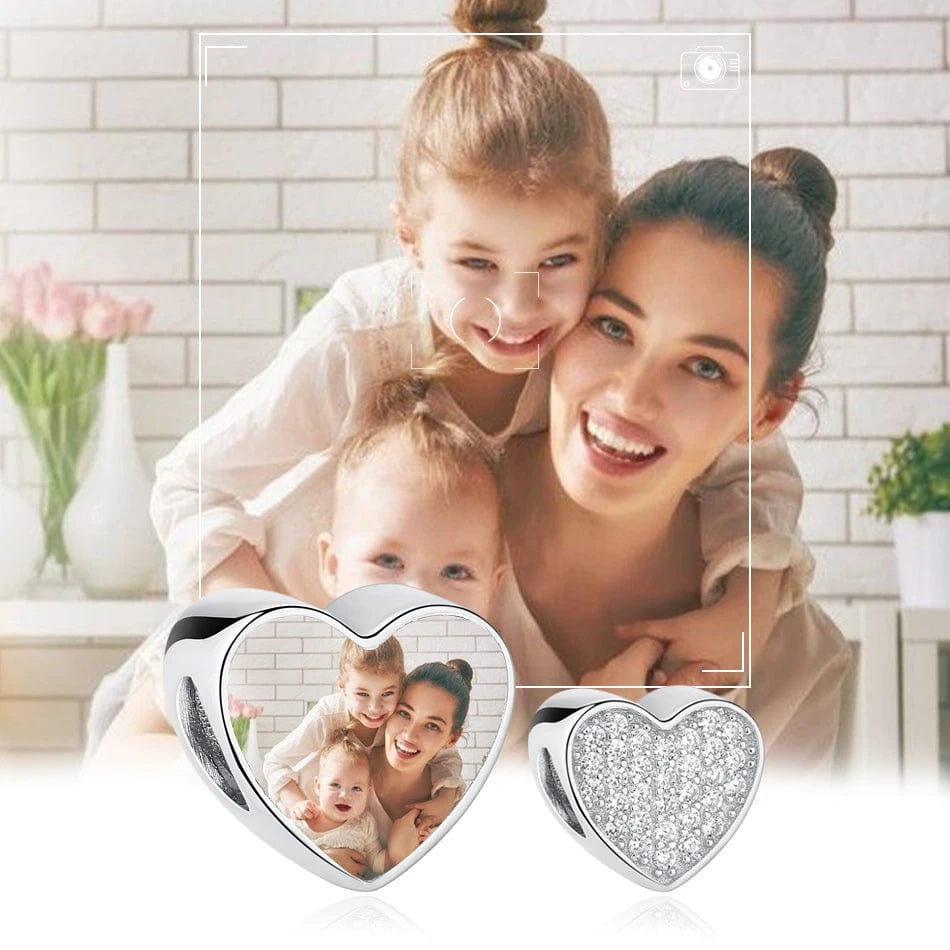 Liora Atelier Personalized Photo & Cubic Zirconia Paved Heart Charm