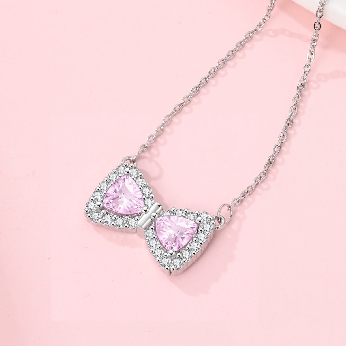 Liora Atelier Pink Bow Gemstone Necklace