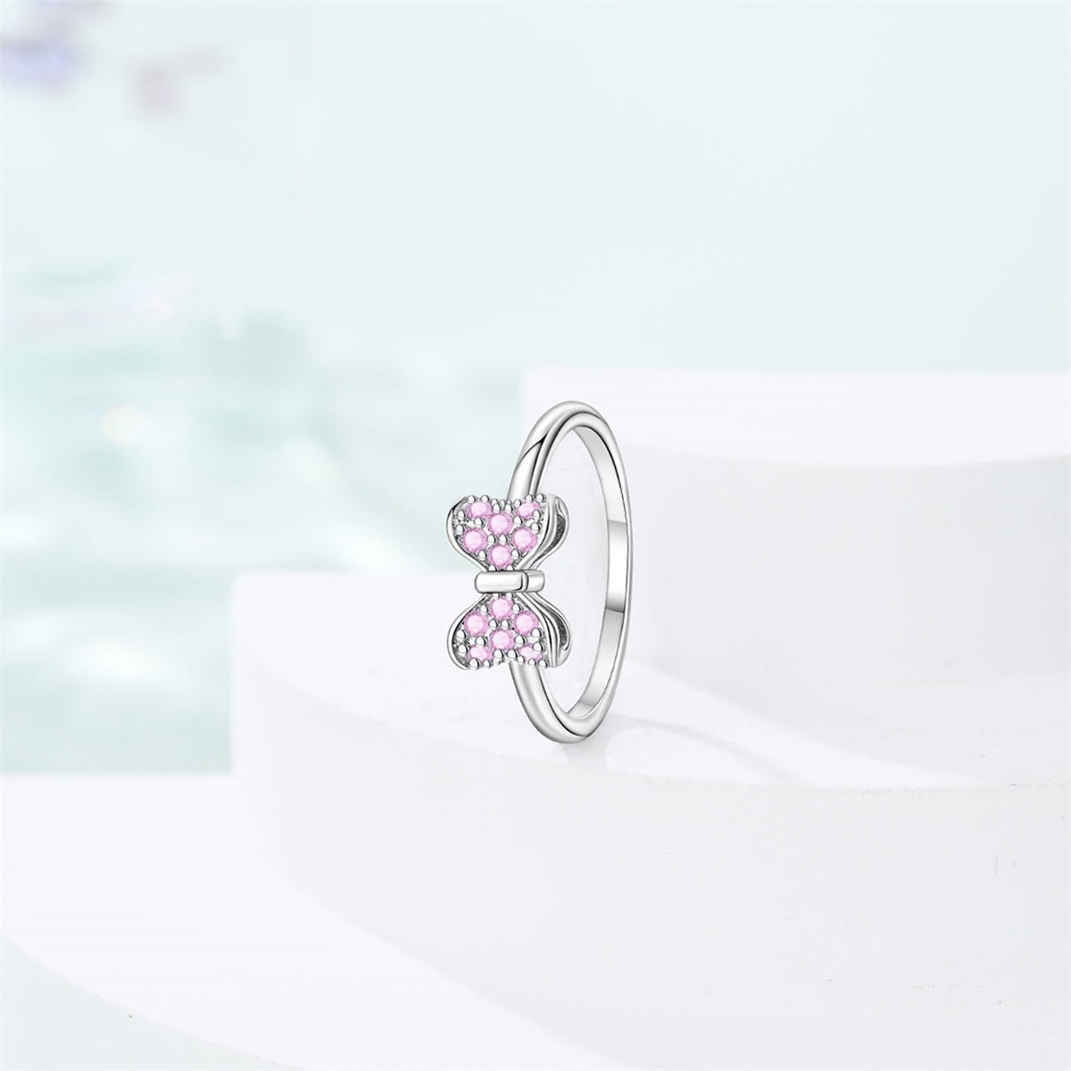 Liora Atelier Pink Bow Sparkle Ring