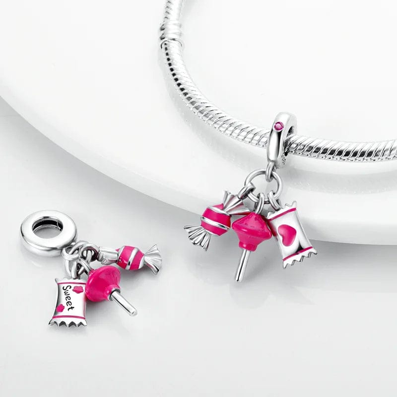 Liora Atelier Pink Candy Lollipop Love Triple Dangle Charm