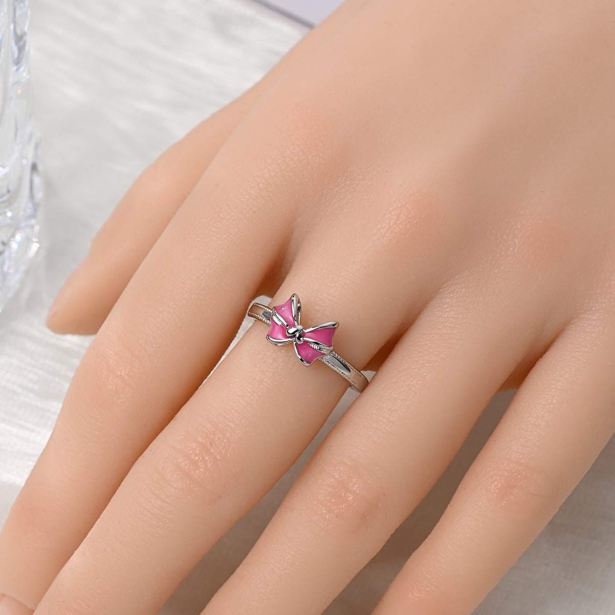 Liora Atelier Pink Enamel Bow Ring