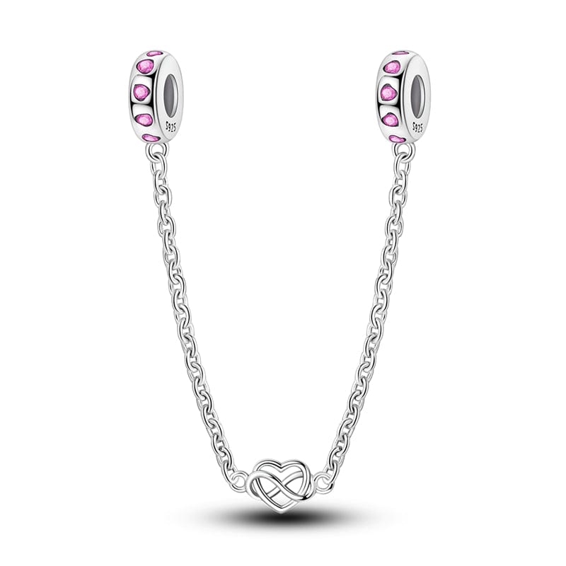 Liora Atelier Pink Heart Gems & Infinity Love Safety Chain