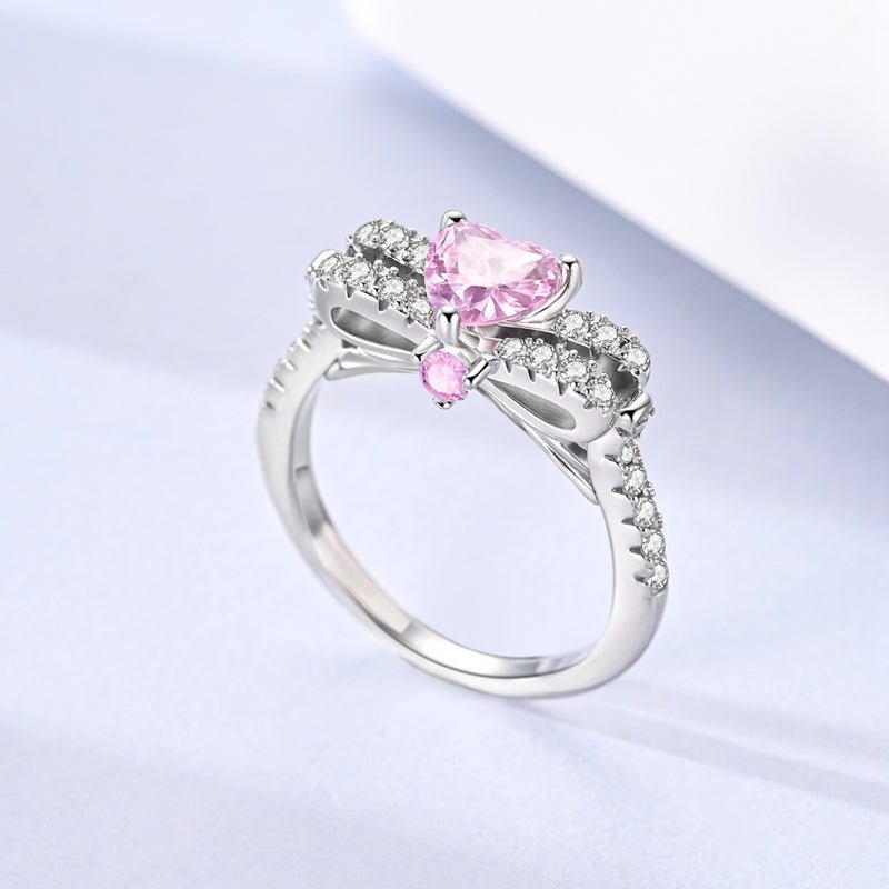 Liora Atelier Pink Heart - Shaped Sparkling Stone Ring