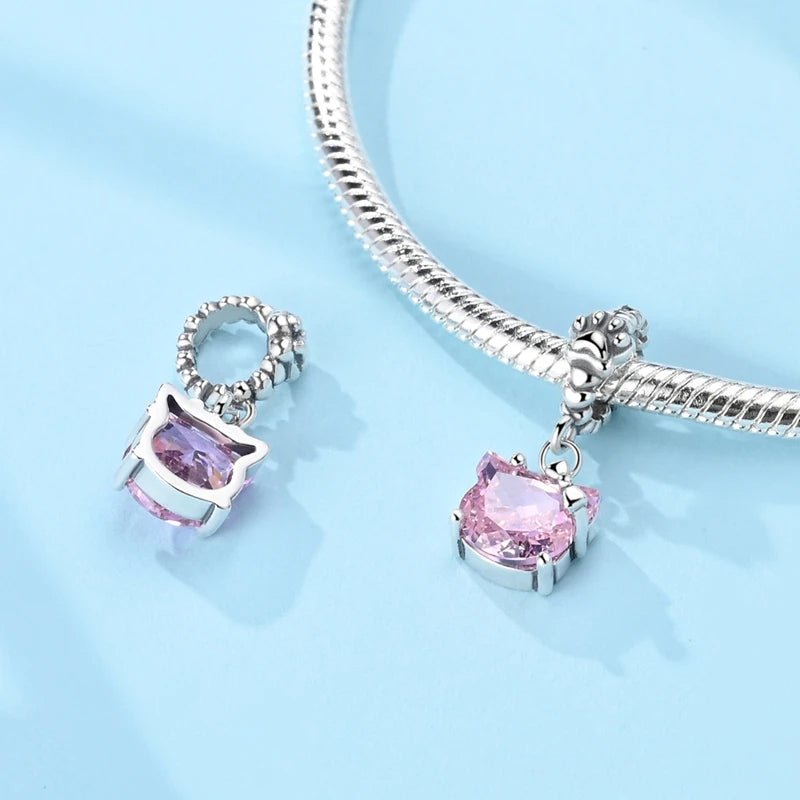 Liora Atelier Pink Kitty with Paw Print Dangle Charm