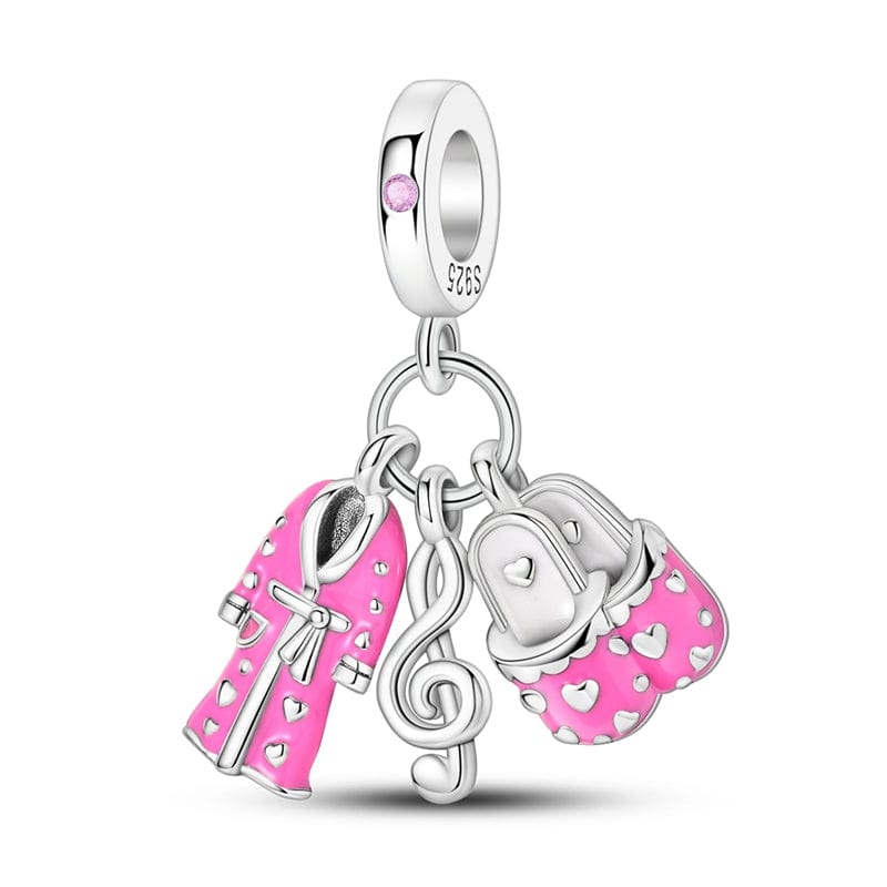 Liora Atelier Pink Slippers & Robe Charm with Music Note