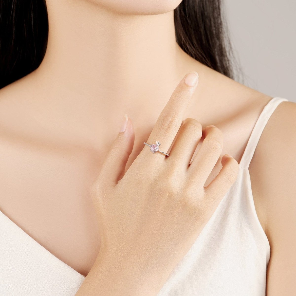Liora Atelier Pink Sparkle Heart - Embrace Ring