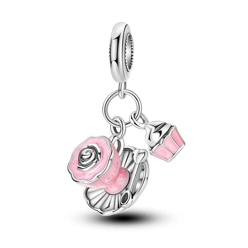 Liora Atelier Pink Tea & Cupcake Dangle Charm