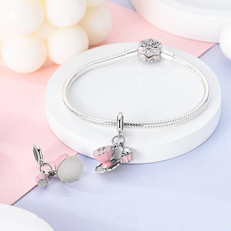 Liora Atelier Pink Tea & Cupcake Dangle Charm