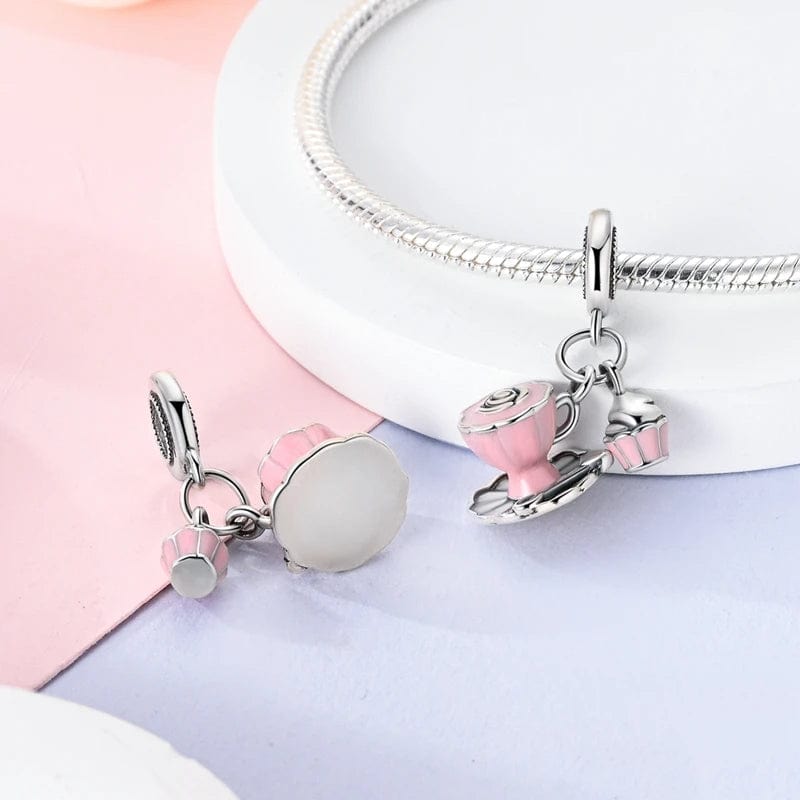 Liora Atelier Pink Tea & Cupcake Dangle Charm