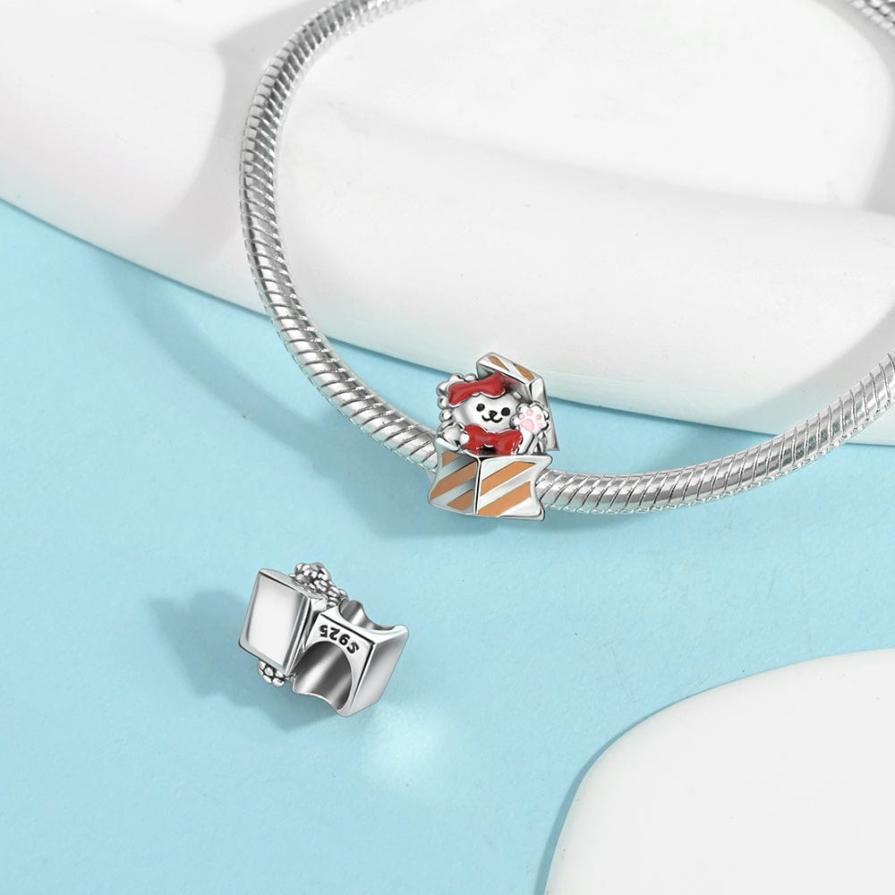 Liora Atelier Playful Puppy in Gift Box Charm with Paw Print