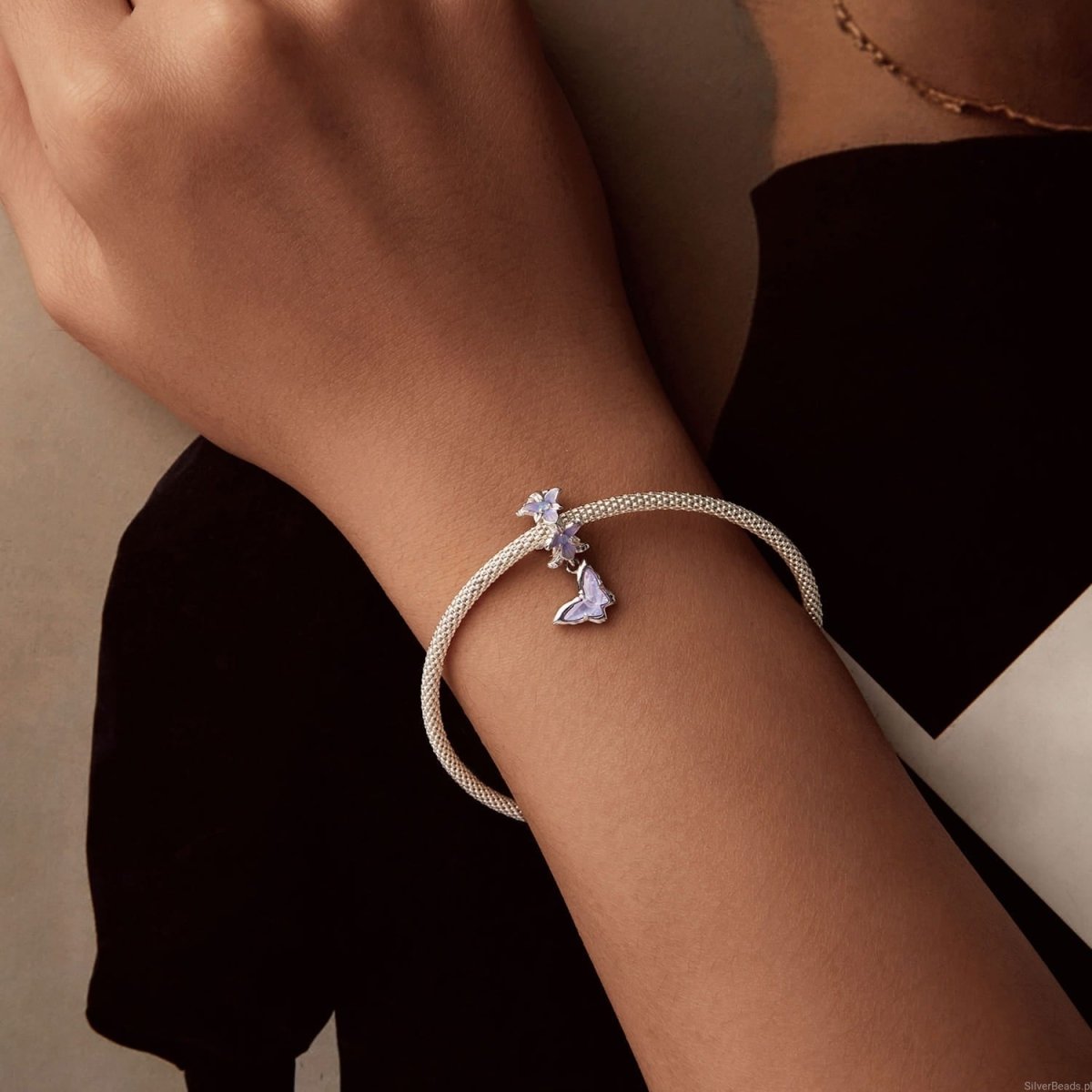 Liora Atelier Purple Butterfly & Orchid Charm