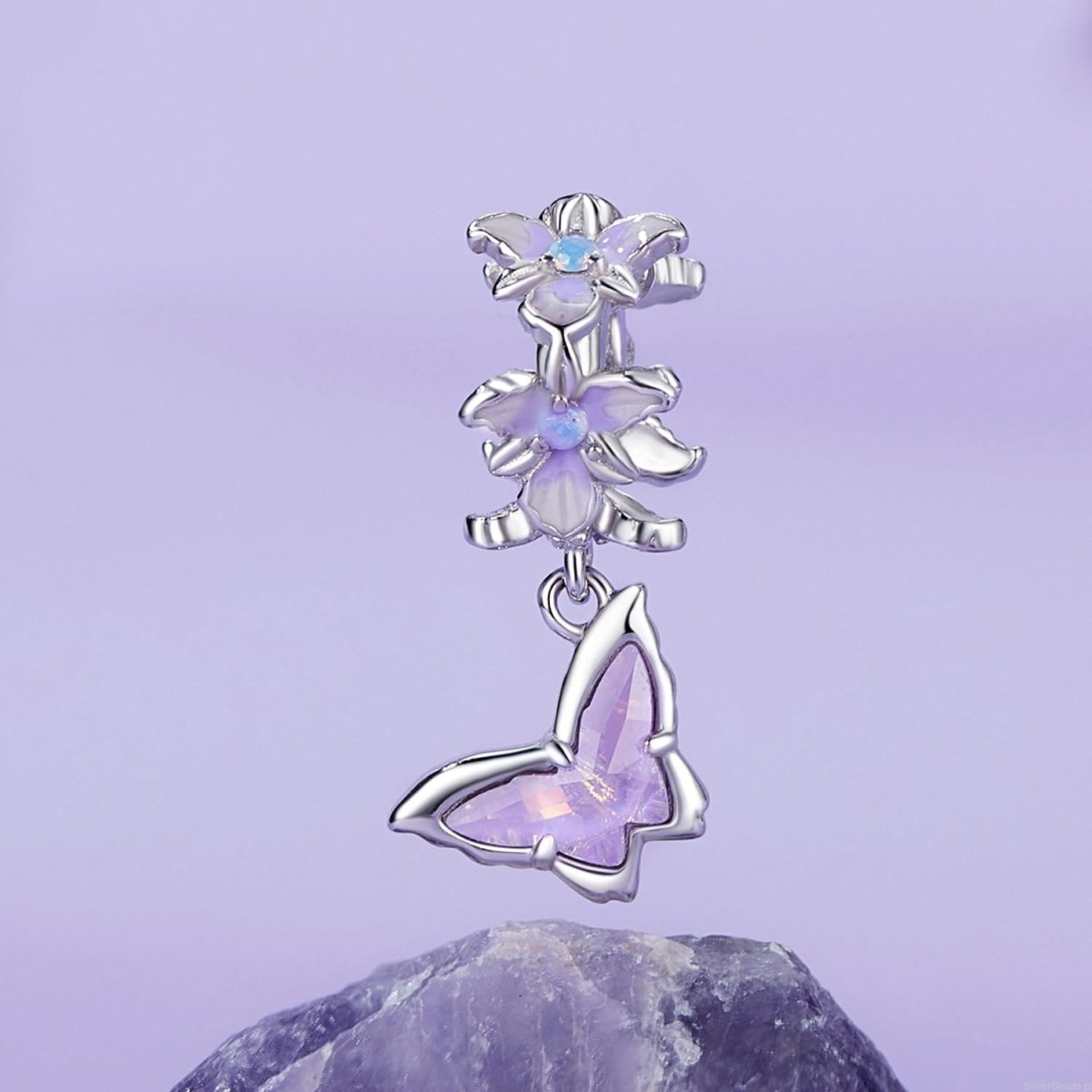 Liora Atelier Purple Butterfly & Orchid Charm