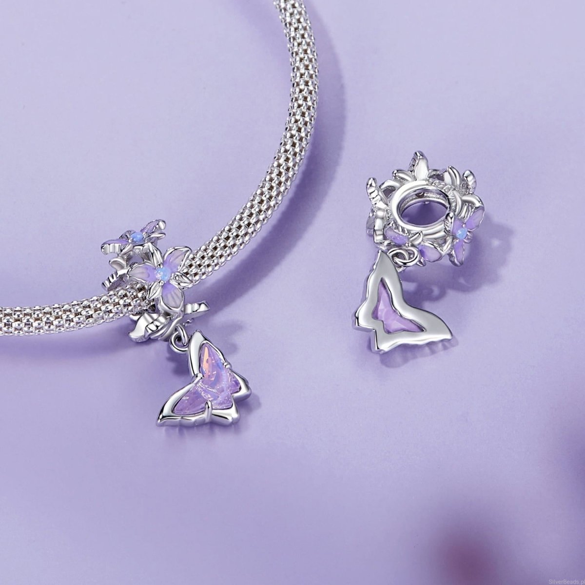 Liora Atelier Purple Butterfly & Orchid Charm