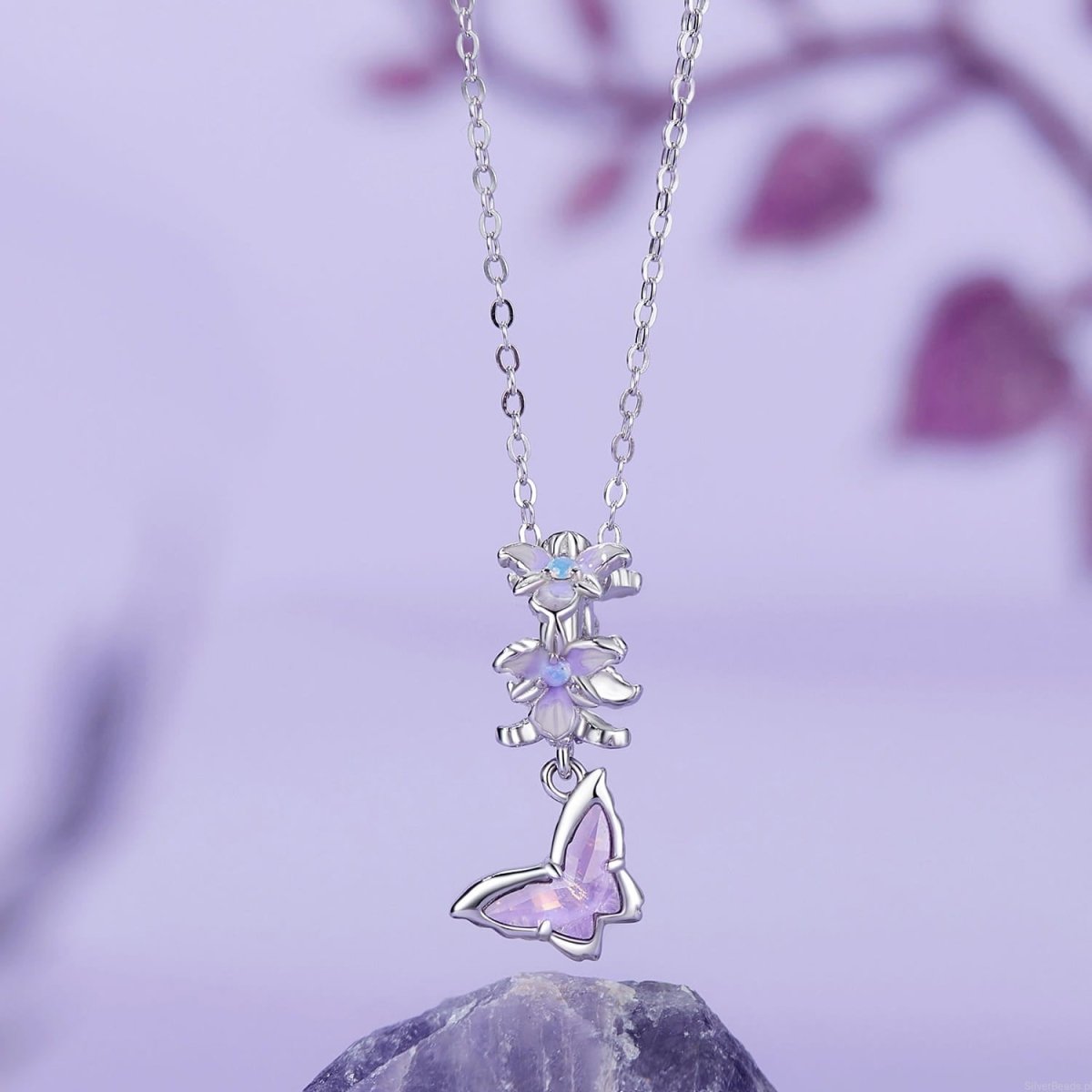 Liora Atelier Purple Butterfly & Orchid Charm