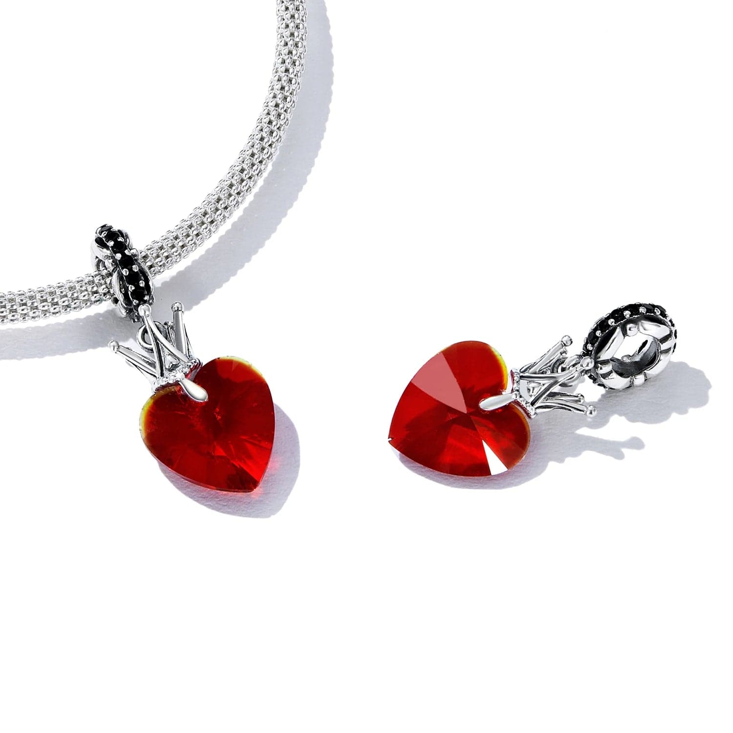 Liora Atelier Queen of Hearts Red Crystal and Crown Dangle Charm