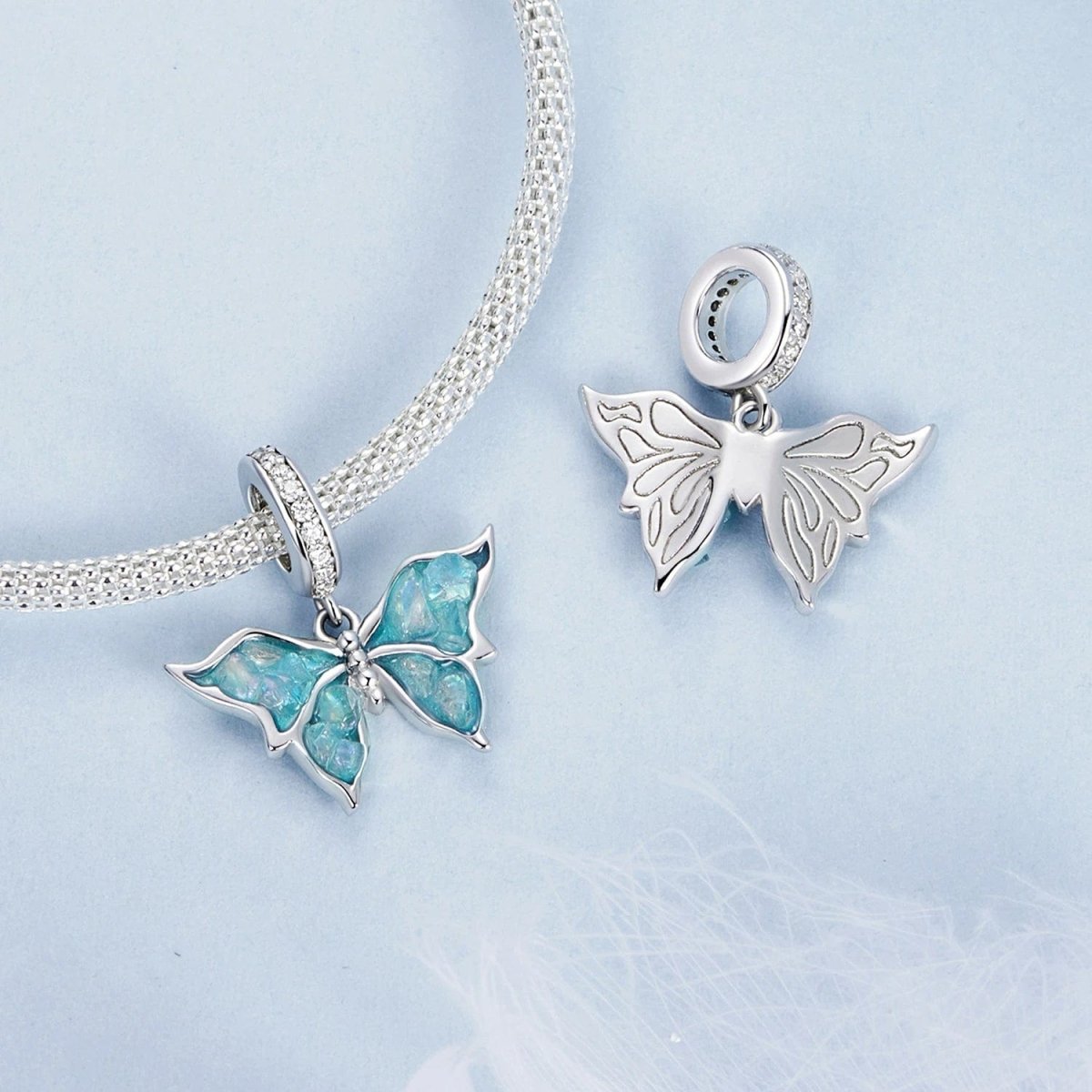 Liora Atelier Radiant Blue Butterfly Dangle Charm