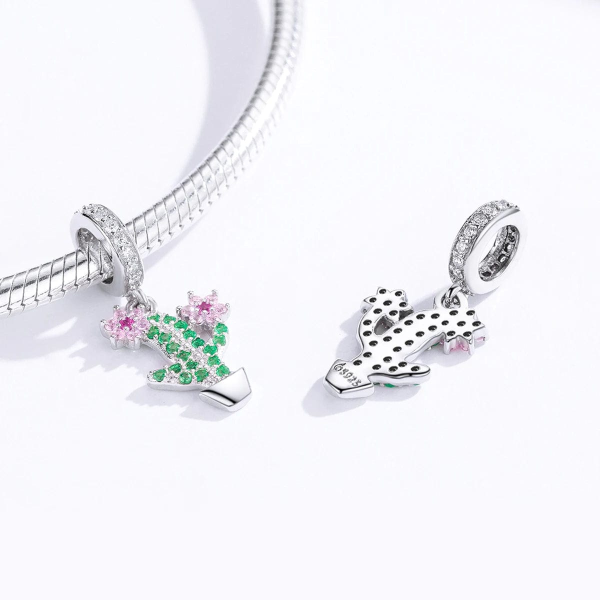 Liora Atelier Radiant Cactus & Pink Flower Dangle Charm