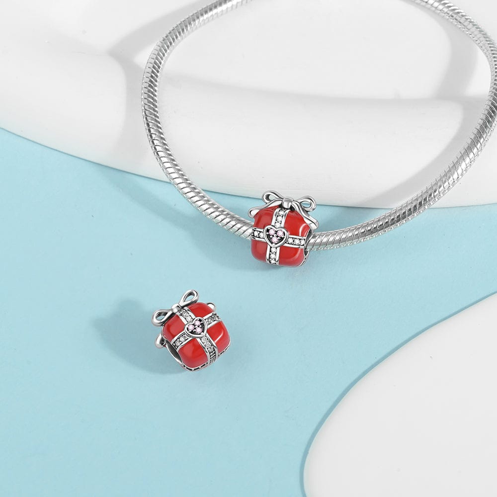 Liora Atelier Radiant Red Gift Box Charm with Heart Accent