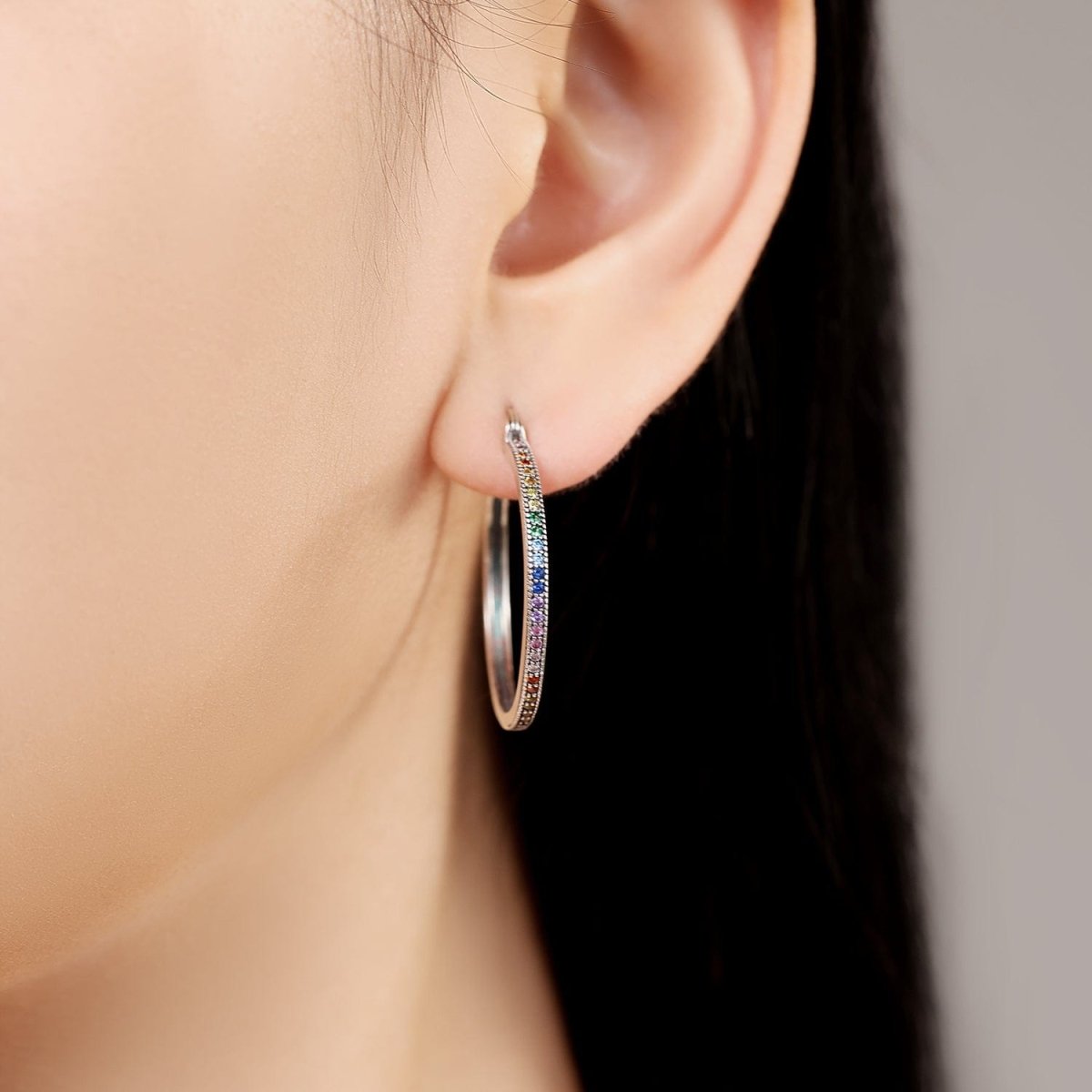 Liora Atelier Rainbow Gemstone Hoop Earrings