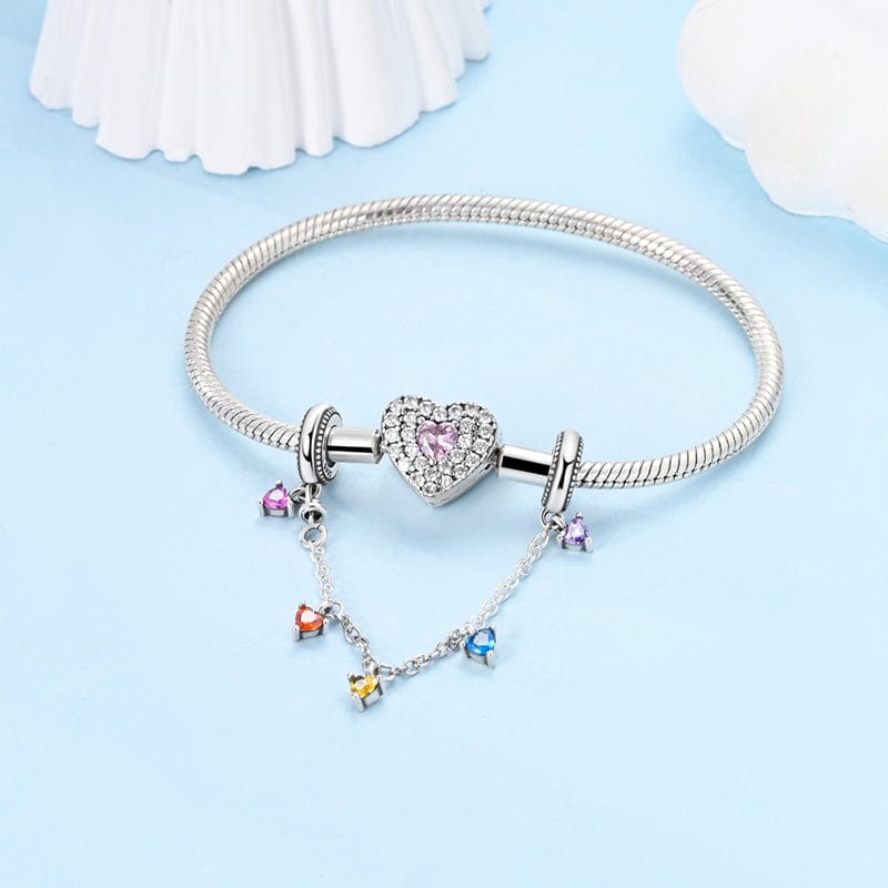 Liora Atelier Rainbow Heart Gemstone Safety Chain